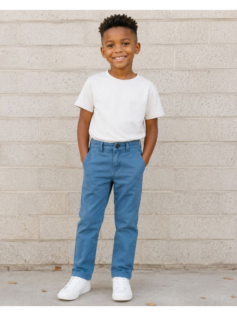 Gap Kids Blue Straight Leg Trousers Flex Waist School Pants 6